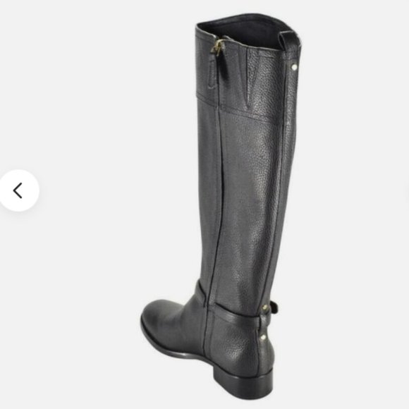 Tory Burch Marlene Riding Boots Tumbled Leather Black Size 9 NEW - Picture 2 of 14